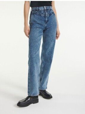 The Kooples Naomy Wide-Leg Jeans With Padded Detail Size 25